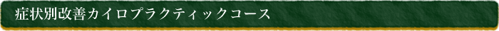 症状別改善カイロプラクティックコース